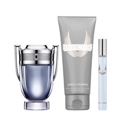 Paco Rabanne Invictus zestaw woda toaletowa spray 100ml + woda toaletowa spray 10ml + żel do mycia ciała 100ml