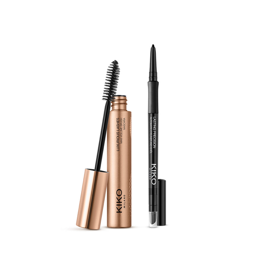 Luxurious Eye Set zestaw tusz do rzęs nadający wyjątkową objętość 12ml + kredka do oczu 16 Black 0.35g