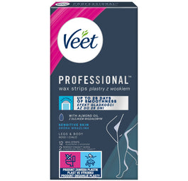 Veet Professional plastry z woskiem skóra wrażliwa 12szt