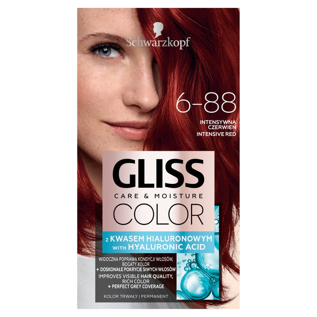 Gliss Color Care & Moisture farba do włosów 6-88 Intensywna Czerwień