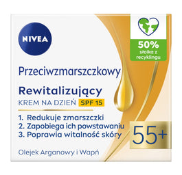 Nivea Przeciwzmarszczkowy + Rewitalizujący krem na dzień SPF15 55+ 50ml