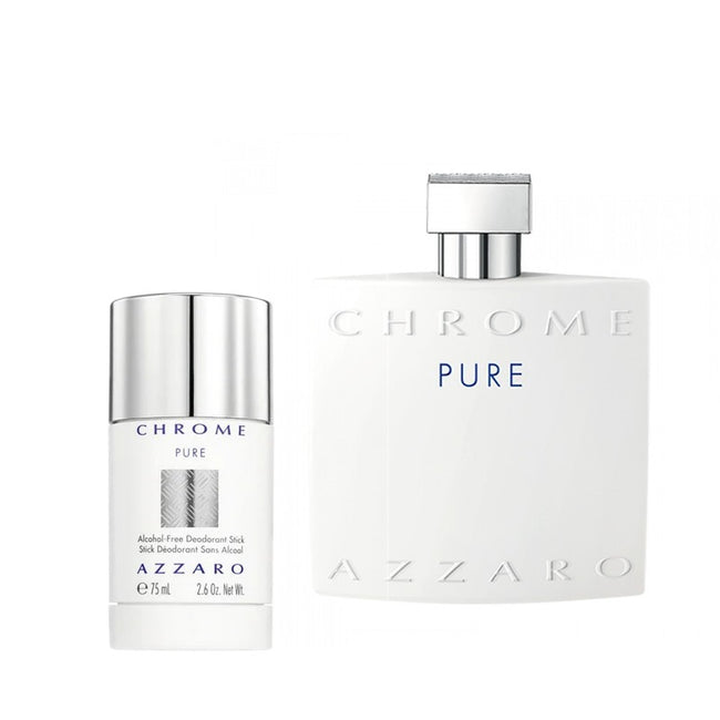 Azzaro Chrome Pure zestaw woda toaletowa spray 50ml + dezodorant sztyft 75ml
