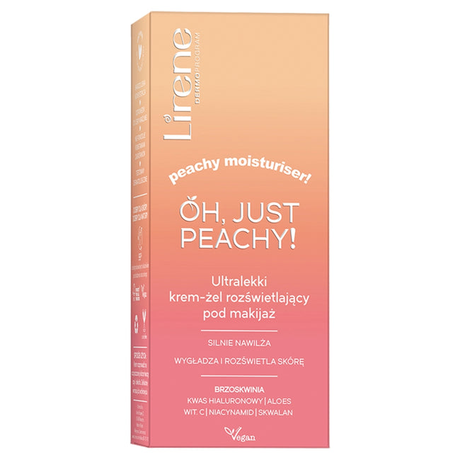 Lirene Oh Just Peachy! ultralekki krem-żel rozświetlający pod makijaż 50ml