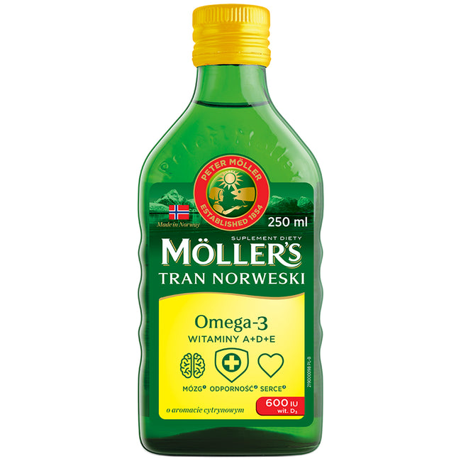 Möller's Tran Norweski suplement diety Cytrynowy 250ml