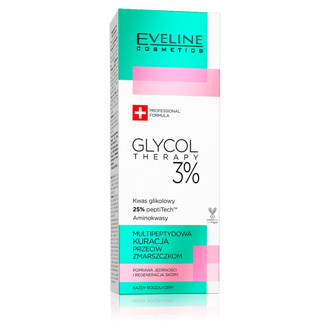 Eveline Cosmetics Glycol Therapy multipeptydowa kuracja przeciw zmarszczkom 3% 18ml