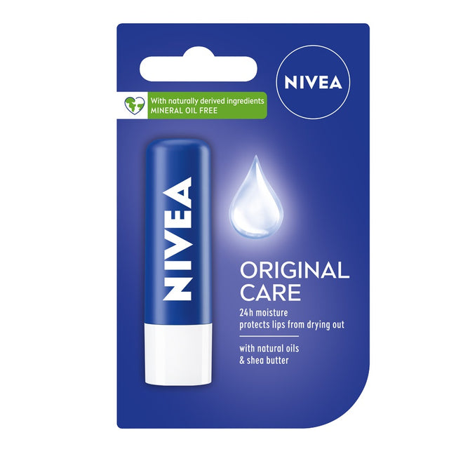 Nivea Original Care zestaw antyperspirant w kulce 50ml + żel pod prysznic 250ml + błyskawicznie nawilżający balsam do ciała 400ml + pielęgnująca pomadka do ust 5.5ml
