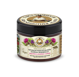 Bania Agafii Tajga Stories odbudowująca naturalna maska do włosów zniszczonych z mącznicą lekarską i łopianem 300ml