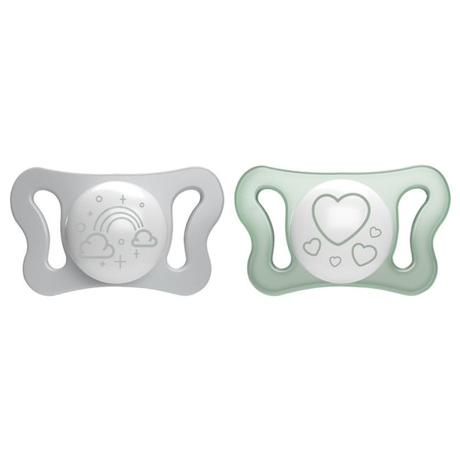 Chicco PhysioForma silikonowy smoczek do uspokajania Micro 0-2m+ Świecący 2szt.