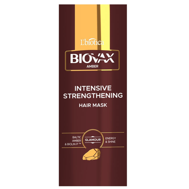 BIOVAX Glamour Amber maseczka intensywnie wzmacniająca Bursztyn bałtycki i Biolin 150ml
