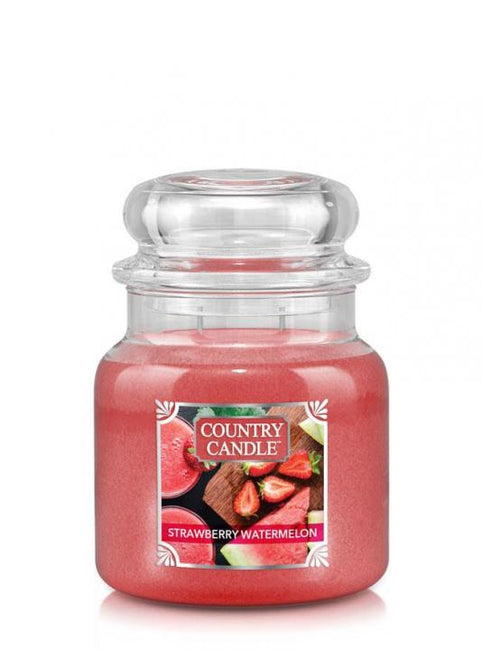 Country Candle Średnia świeca zapachowa z dwoma knotami Strawberry Watermelon 453g