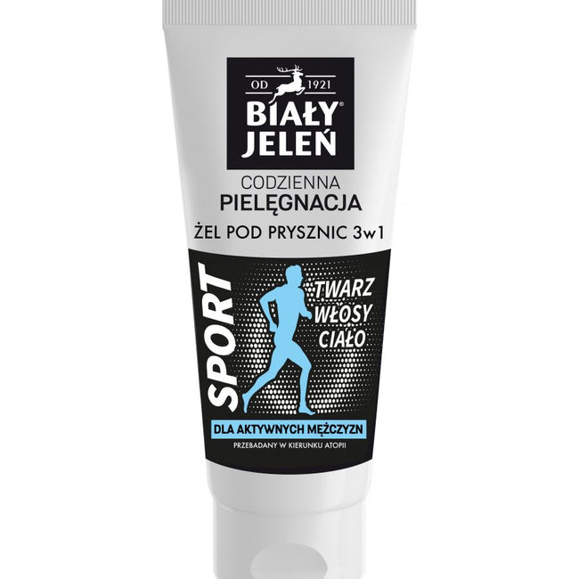 Biały Jeleń Hipoalergiczny żel do mycia ciała włosów i twarzy 3w1 dla aktywnych mężczyzn 200ml