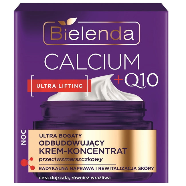 Bielenda Calcium + Q10 ultra bogaty odbudowujący krem-koncentrat przeciwzmarszczkowy na noc 50ml
