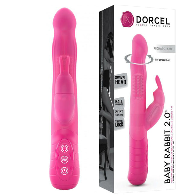 Marc Dorcel Baby Rabbit 2.0 wibrator typu króliczek z podwójną stymulacją Magenta