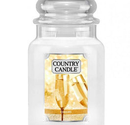 Country Candle Duża świeca zapachowa z dwoma knotami Cheers 652g