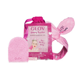 Glov Bunny Together zestaw On-The-Go rękawica do demakijażu + Quick Treat akcesorium do poprawek makijażu + opaska do włosów w kształcie uszów królika