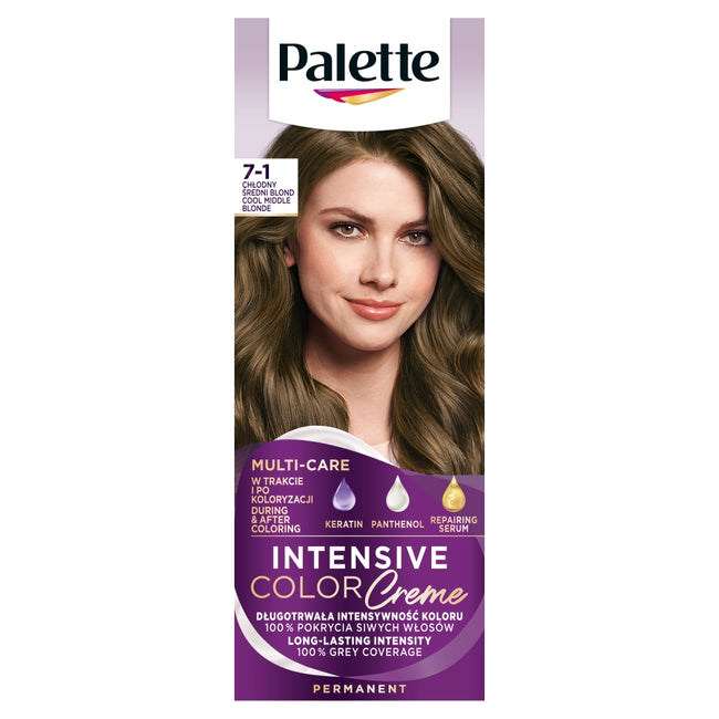 Palette Intensive Color Creme farba do włosów w kremie  7-1 Chłodny Średni Blond