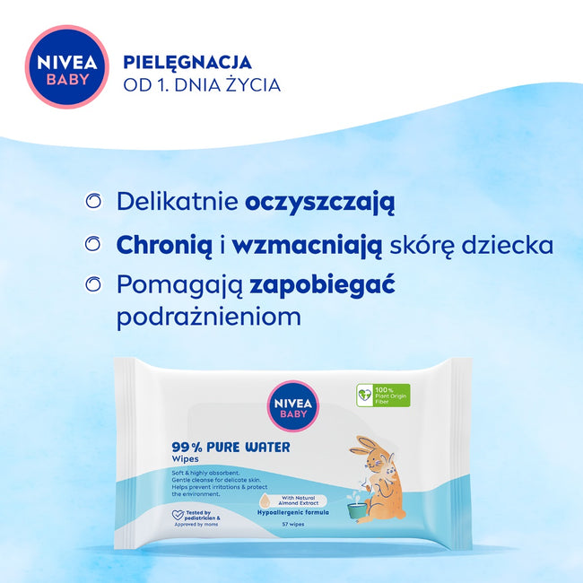 Nivea Baby chusteczki biodegradowalne 99% Pure Water 57szt