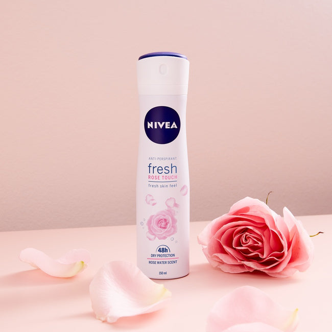 Nivea Rose Care zestaw Rose & Almond Oil żel pod prysznic 250ml + Fresh Rose Touch antyperspirant w sprayu 150ml