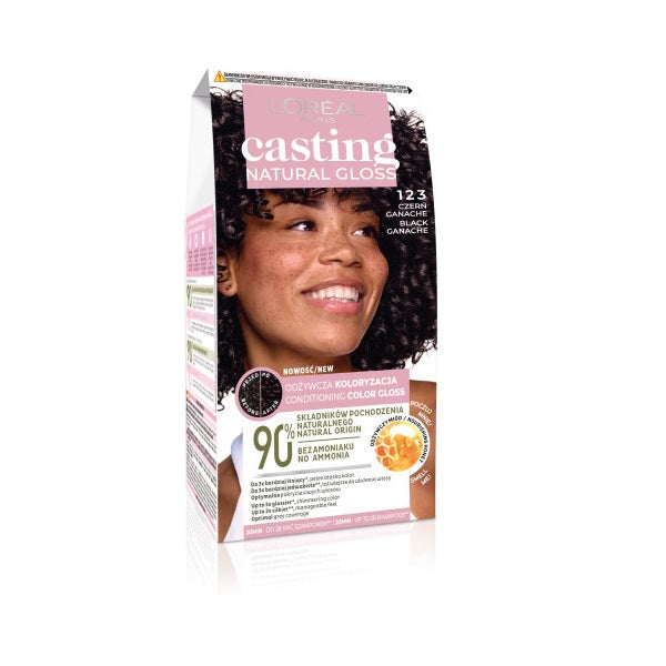 L'Oreal Paris Casting Natural Gloss farba do włosów 123 Czerń Ganache