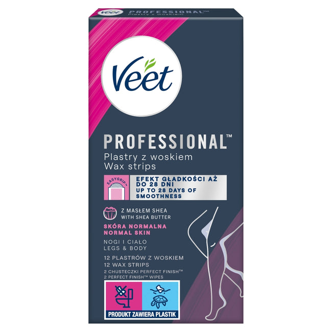 Veet Professional plastry z woskiem skóra normalna 12szt