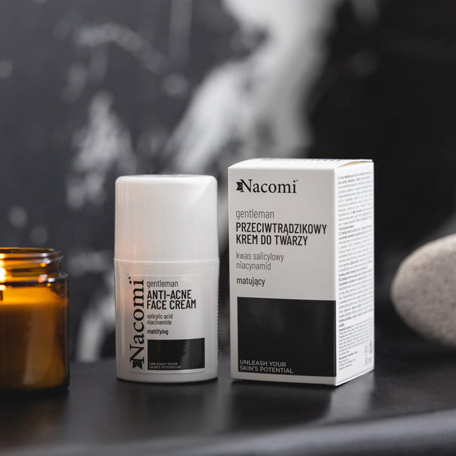 Nacomi Gentleman matujący krem do skóry trądzikowej z kwasem salicylowym niacynamidem i ekstraktem z sosny nordyckiej 50ml
