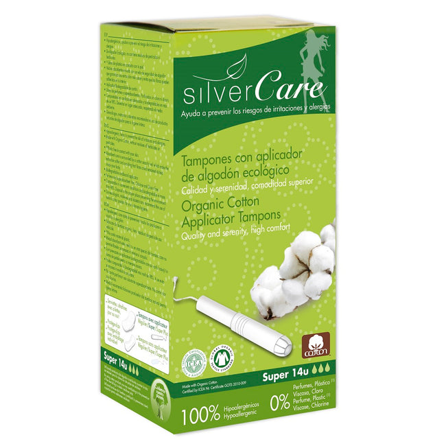 Masmi Silver Care tampony z aplikatorem z bawełny organicznej Super 14szt