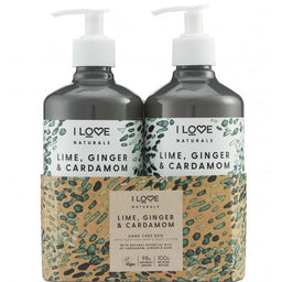 I Love Naturals Hand Care Duo Lime Ginger & Cardamon zestaw Hand Wash żel do mycia rąk 500ml + Hand & Body Lotion balsam do ciała i dłoni 500ml