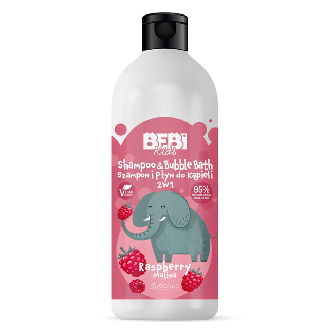 Barwa Bebi Kids szampon i płyn do kąpieli dla dzieci 2w1 Malina 500ml