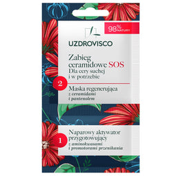UZDROVISCO Zabieg Ceramidowe SOS maska regenerująca z ceramidami i pantenolem z aktywatorem 8ml