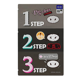 HOLIKA HOLIKA Pig-Clear 3-Step Kit Stong zestaw plasterków do oczyszczania porów