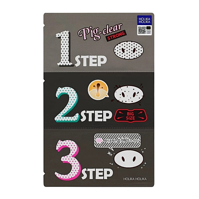 HOLIKA HOLIKA Pig-Clear 3-Step Kit Stong zestaw plasterków do oczyszczania porów