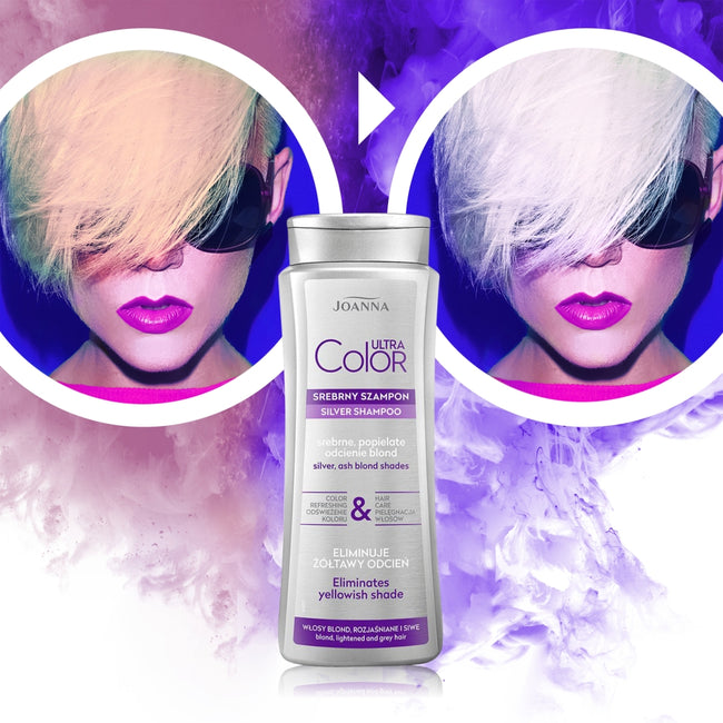 Joanna Ultra Color srebrny szampon do włosów srebrne popielate odcienie blond 200ml