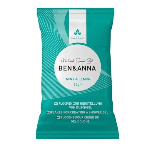 Ben&Anna Natural Shower Gel żel pod prysznic w płatkach Mint&Lemon 2x20g