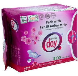 Gentle Day Pads With Far-IR Anion Strip podpaski higieniczne na dzień z paskiem anionowym eco 10szt