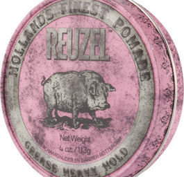 Reuzel Hollands Finest Pomade bardzo mocno utrwalająca pomada na bazie wosków i olejków Pink 113g