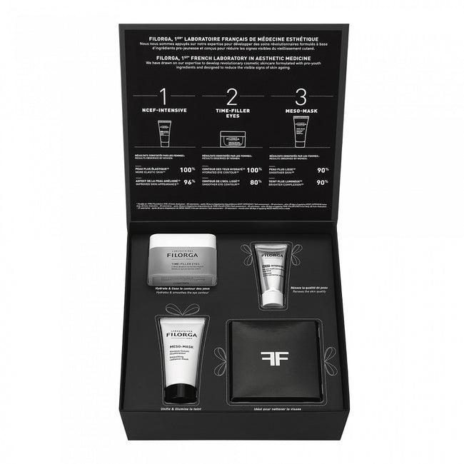 FILORGA Global Anti-Ageing Routine zestaw Time-Filler Eyes 15ml + NCEF-Intensive Serum 7ml + Meso-Mask 15ml + Cellulose Sponges