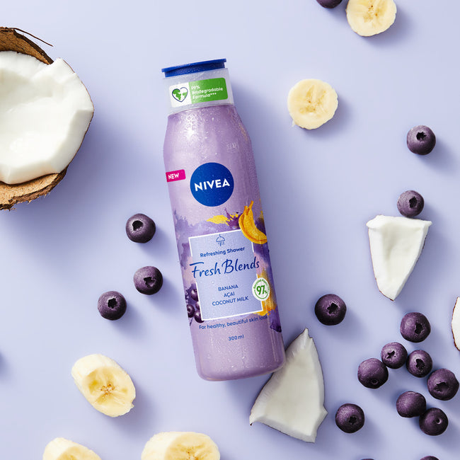 Nivea Fresh Blends Refreshing Shower żel pod prysznic odświeżający Banana & Acai & Coconut Milk 300ml