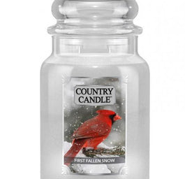 Country Candle Duża świeca zapachowa z dwoma knotami First Fallen Snow 680g