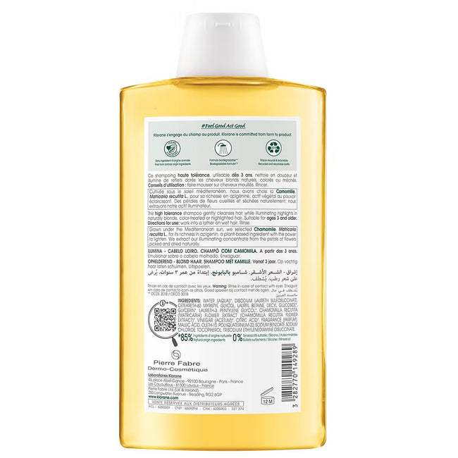 Klorane Brightening Shampoo rumiankowy szampon ożywiający kolor do włosów blond 400ml