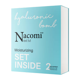 Nacomi Next Level Moisturizing zestaw mleczny tonik do twarzy 100ml + kwas hialuronowy 10% 30ml