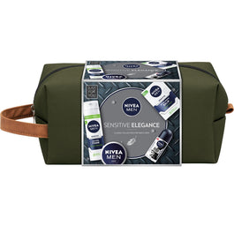 Nivea Men Sensitive Elegance zestaw łagodząca pianka do golenia 200ml + łagodzący balsam po goleniu 100ml + krem uniwersalny 75ml + antyperspirant roll-on 50ml + kosmetyczka