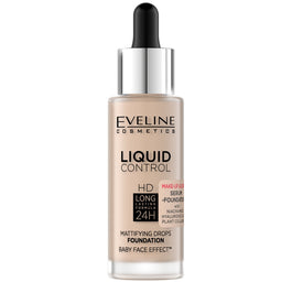 Eveline Cosmetics Liquid Control HD Long Lasting Formula 24H podkład do twarzy z dropperem 010 Light Beige 32ml