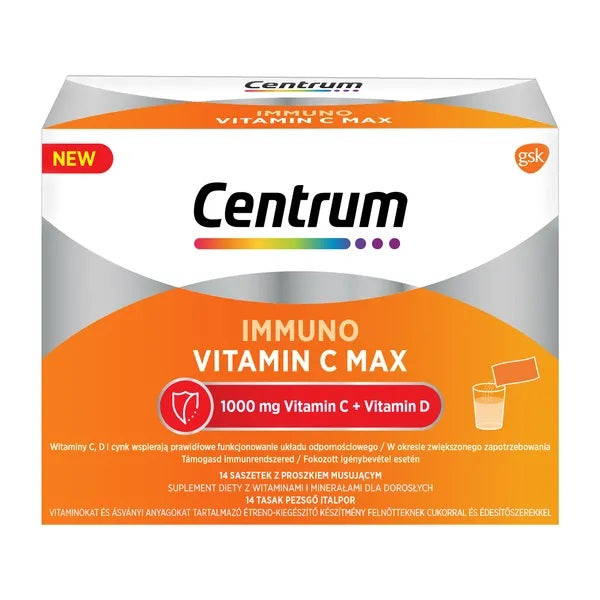 Centrum Immuno Vitamin C Max suplement diety z witaminami i minerałami 14 saszetek