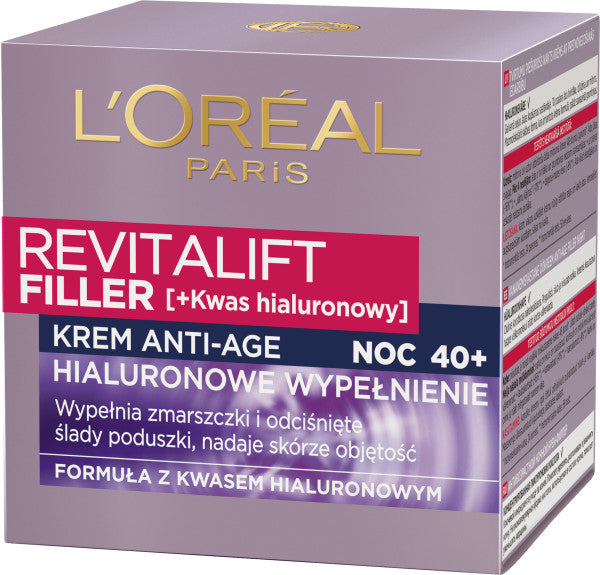 L'Oreal Paris Revitalift Filler [HA] krem do twarzy z kwasem hialuronowym na noc 50ml