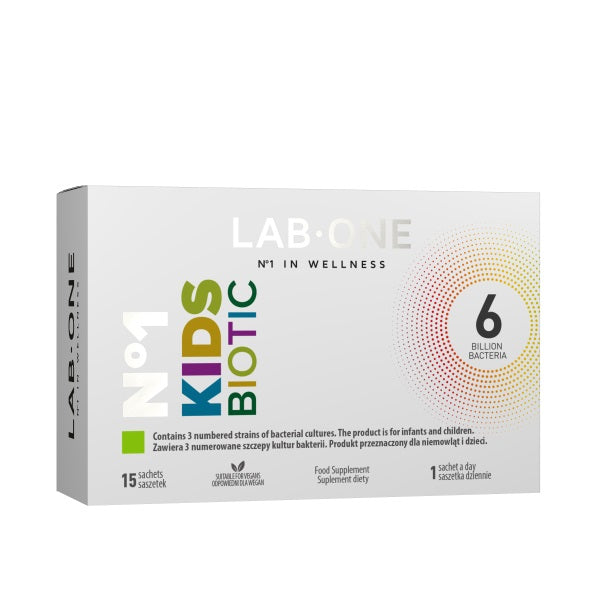 LAB ONE N°1 KidsBiotic probiotyk suplement diety podnoszący odporność dzieci 15 saszetek