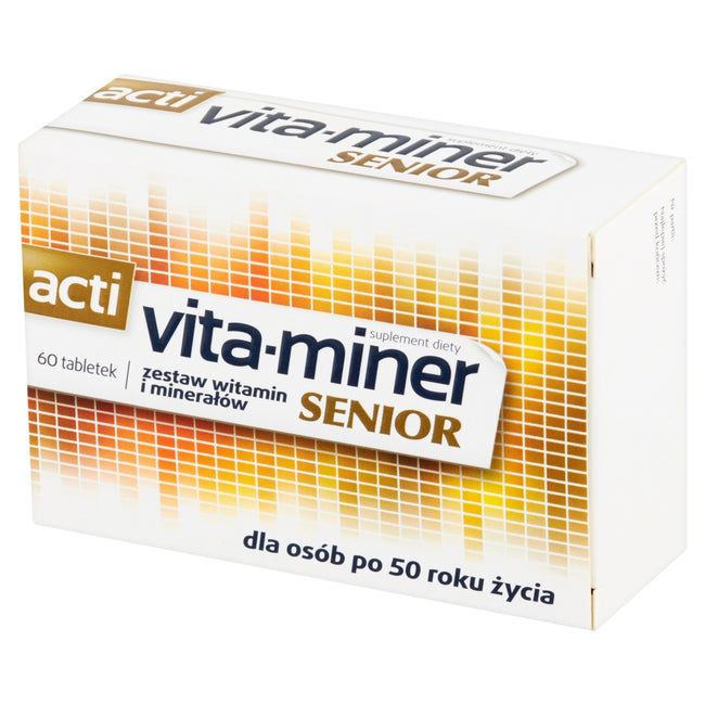 Acti vita-miner Senior zestaw witamin i minerałów suplement diety 60 tabletek