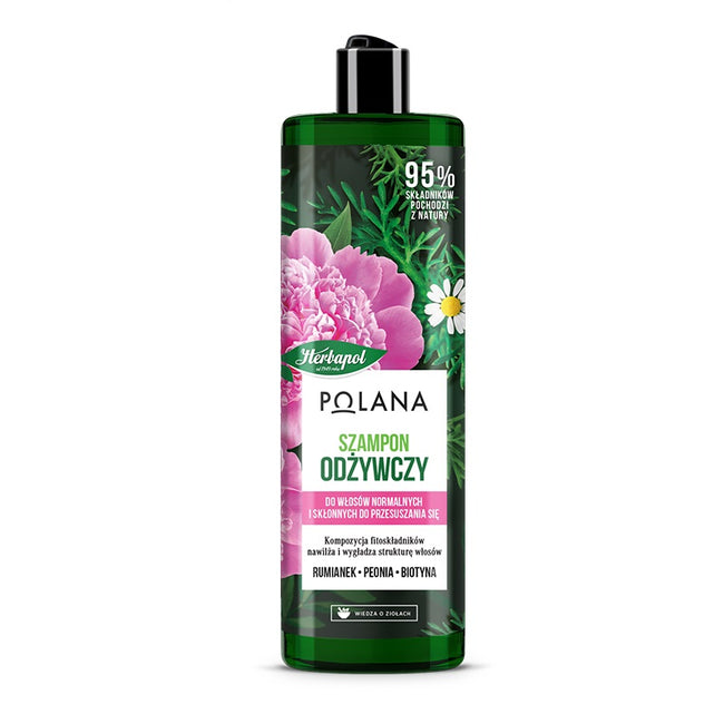 Polana Szampon odżywczy do włosów Rumianek + Peonia + Biotyna 400ml