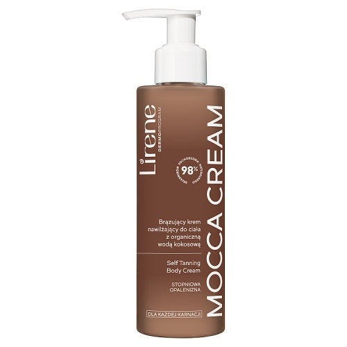 Lirene Perfect Tan brązujący krem nawilżający do ciała z organiczną wodą kokosową Mocca Cream 190ml