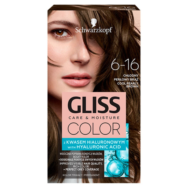 Gliss Color Care & Moisture farba do włosów 6-16 Chłodny Perłowy Brąz