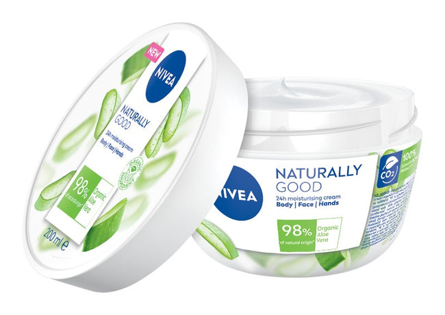 Nivea Naturally Good Cream krem do ciała twarzy i rąk z organicznym aloesem 200ml